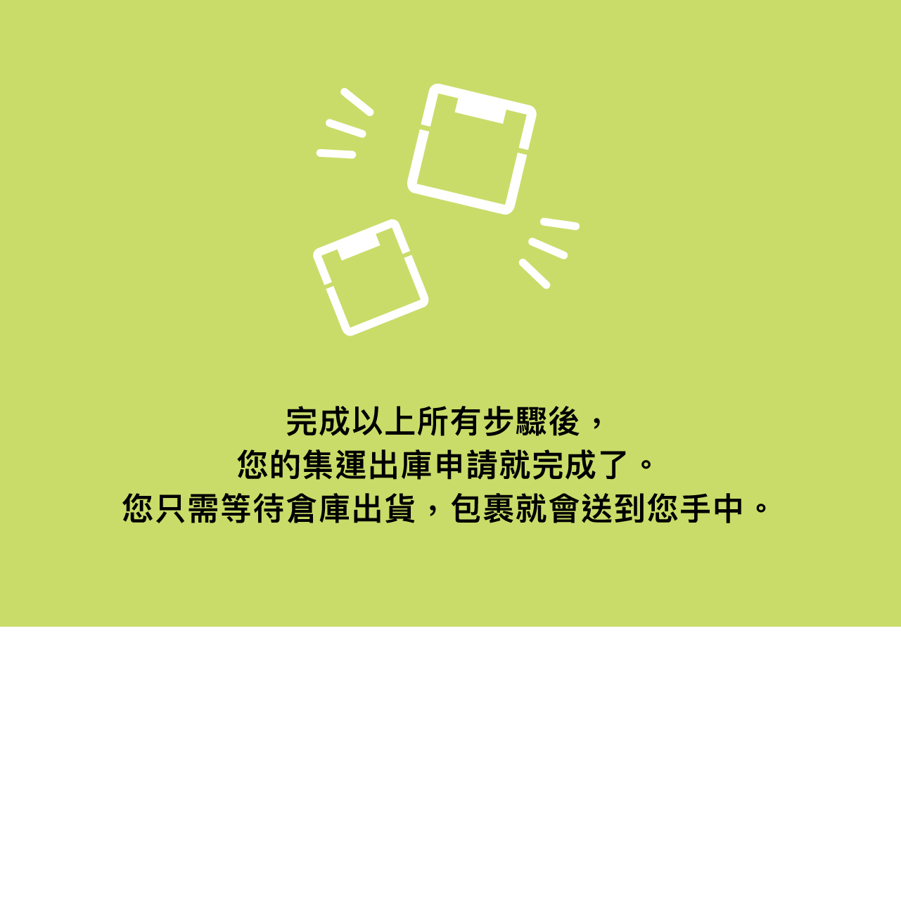 完成以上步驟等待發貨